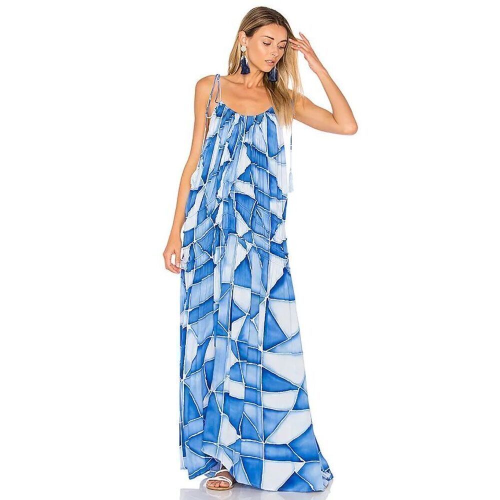INDAH Bellmer Maxi Dress Sky Prism Blue XS